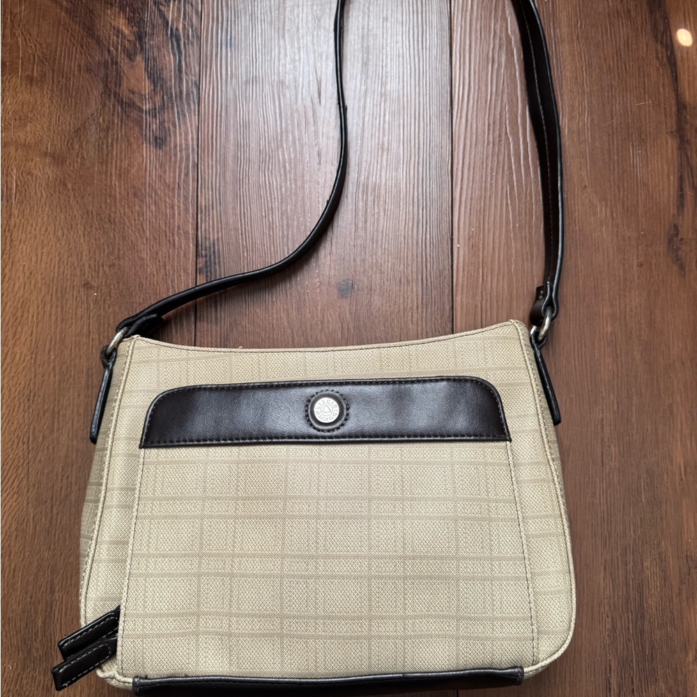 Liz Claiborne Beige and Black Shoulder Bag